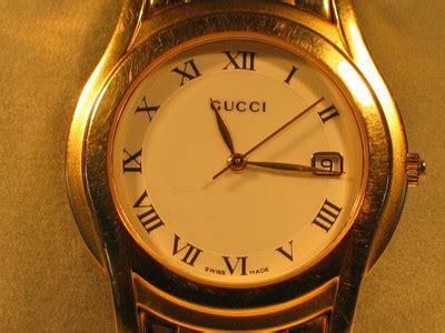gucci mens 5400m 18k gold plated watch